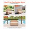 Beige Rattan Outdoor Storage Bench with Steel Frame and Cushion
